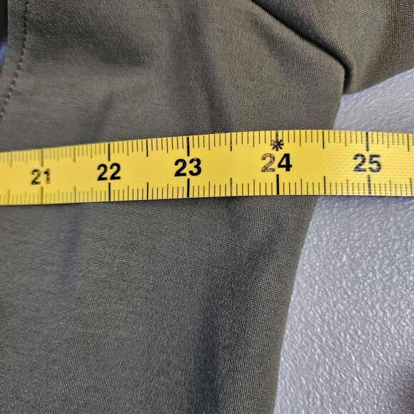 Denim‎ & Company 1X Olive Green Jacket Open Front Vegan Leather Pockets Stretch - Picture 6 of 8